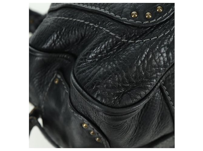 Chloé Sac à main Chloe Paddington en cuir noir or argent Auth am10896V - vue 8