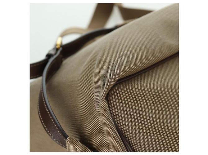 PRADA Backpack Canvas Beige Gold Auth 168350V Golden - view 18