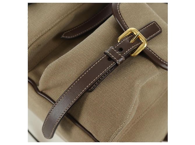 PRADA Backpack Canvas Beige Gold Auth 168350V Golden - view 20