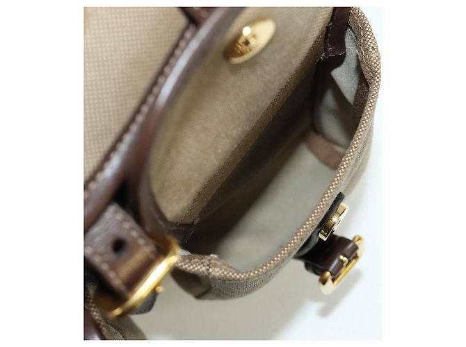 PRADA Backpack Canvas Beige Gold Auth 168350V Golden - view 22