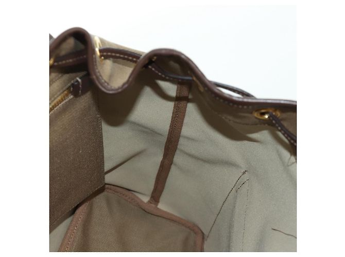 PRADA Backpack Canvas Beige Gold Auth 168350V Golden - view 28