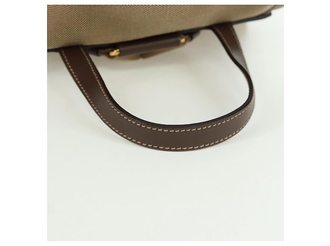 PRADA Backpack Canvas Beige Gold Auth 168350V Golden - view 7