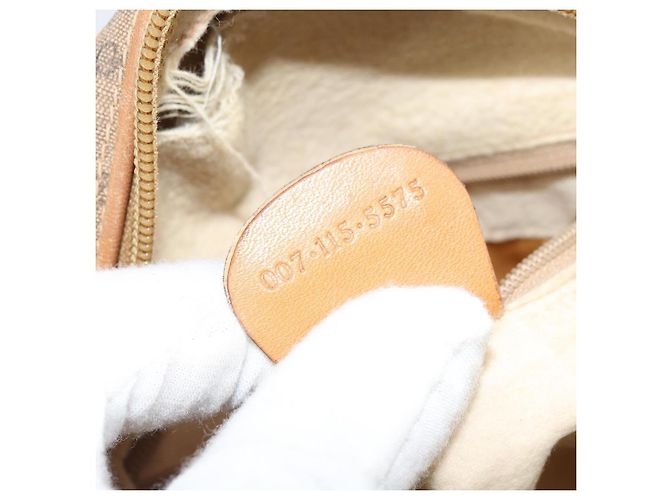 Gucci Borsa a Spalla Micro GG Supreme PVC Beige Oro 007 115 5575 Auth 173919 D'oro - vista 12