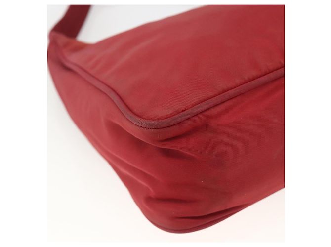 PRADA Borsa a mano in nylon rosso argento Auth LNZ991 - vista 14