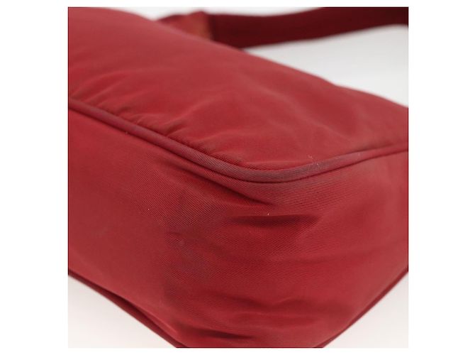 PRADA Borsa a mano in nylon rosso argento Auth LNZ991 - vista 15