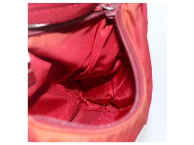 PRADA Borsa a mano in nylon rosso argento Auth LNZ991 - vista 19