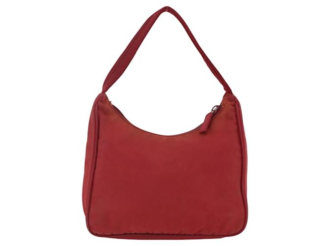 PRADA Borsa a mano in nylon rosso argento Auth LNZ991 - vista 2