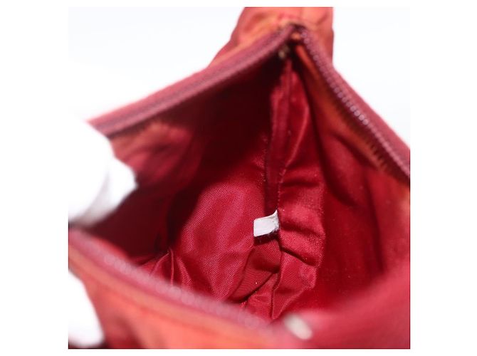 PRADA Borsa a mano in nylon rosso argento Auth LNZ991 - vista 20
