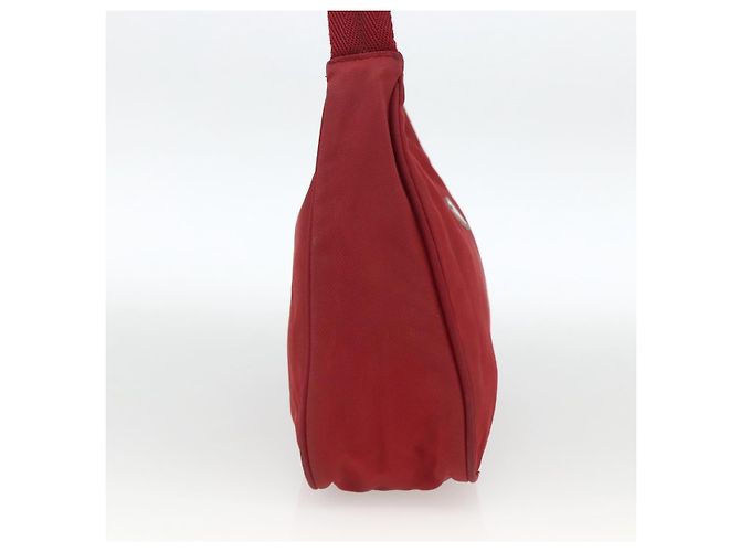 PRADA Borsa a mano in nylon rosso argento Auth LNZ991 - vista 3