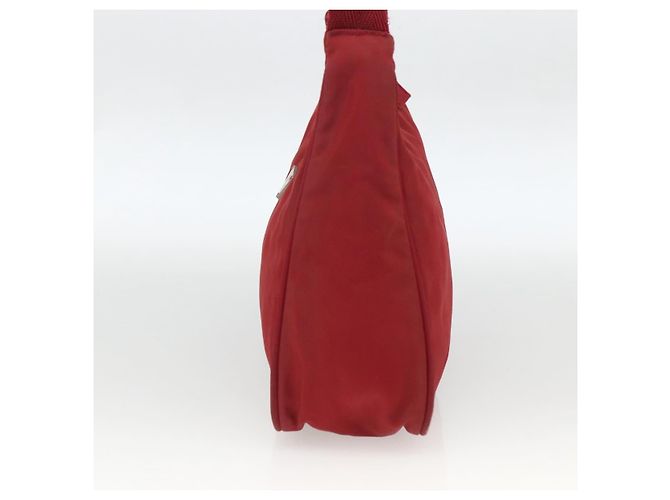 PRADA Borsa a mano in nylon rosso argento Auth LNZ991 - vista 4