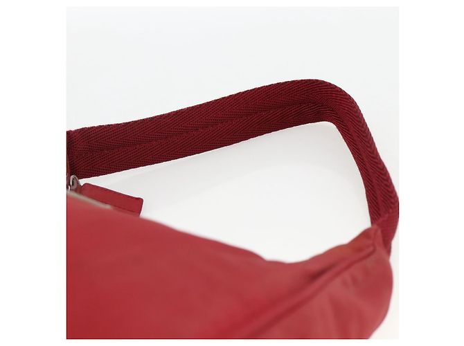 PRADA Borsa a mano in nylon rosso argento Auth LNZ991 - vista 8