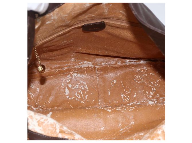 Borsa a Spalla in Pelle Gucci Bamboo 2way Marrone Oro 001 1705 1577 Auth th6602 D'oro - vista 11