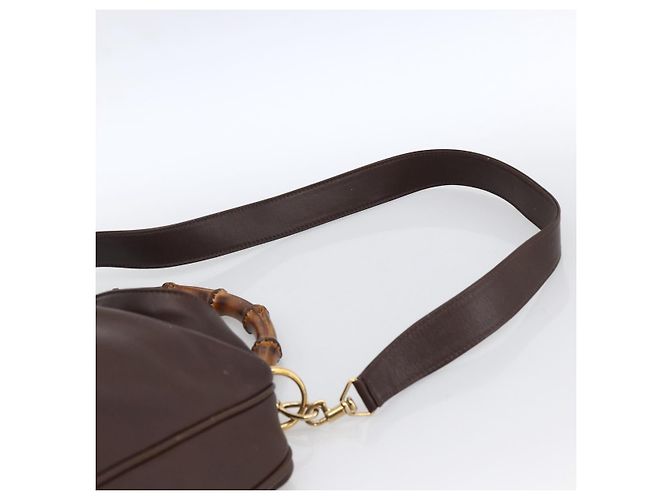 Borsa a Spalla in Pelle Gucci Bamboo 2way Marrone Oro 001 1705 1577 Auth th6602 D'oro - vista 14