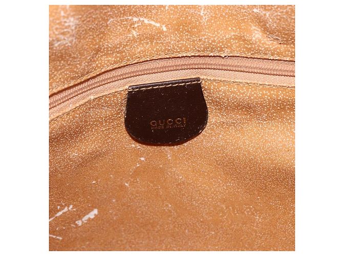 Borsa a Spalla in Pelle Gucci Bamboo 2way Marrone Oro 001 1705 1577 Auth th6602 D'oro - vista 18
