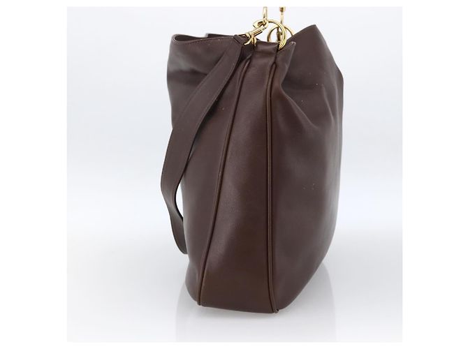 Borsa a Spalla in Pelle Gucci Bamboo 2way Marrone Oro 001 1705 1577 Auth th6602 D'oro - vista 4