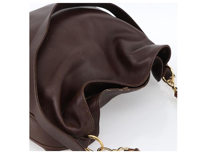 Borsa a Spalla in Pelle Gucci Bamboo 2way Marrone Oro 001 1705 1577 Auth th6602 D'oro - vista 6