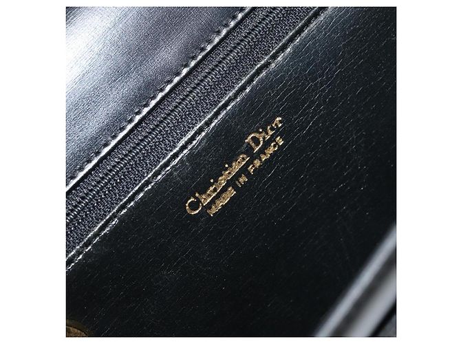 Borsa a Spalla Christian Dior in Pelle Nera e Oro Auth fm5126 Nero D'oro - vista 20