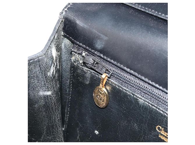 Borsa a Spalla Christian Dior in Pelle Nera e Oro Auth fm5126 Nero D'oro - vista 23