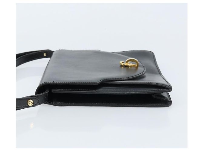 Borsa a Spalla Christian Dior in Pelle Nera e Oro Auth fm5126 Nero D'oro - vista 4