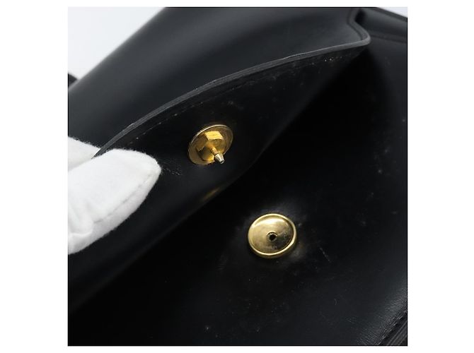 Borsa a Spalla Christian Dior in Pelle Nera e Oro Auth fm5126 Nero D'oro - vista 8