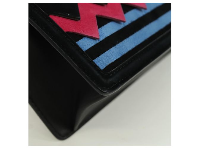 Borsa a Spalla Gancini in Camoscio Nero Rosa Oro Auth ARZ419M di Salvatore Ferragamo D'oro - vista 16
