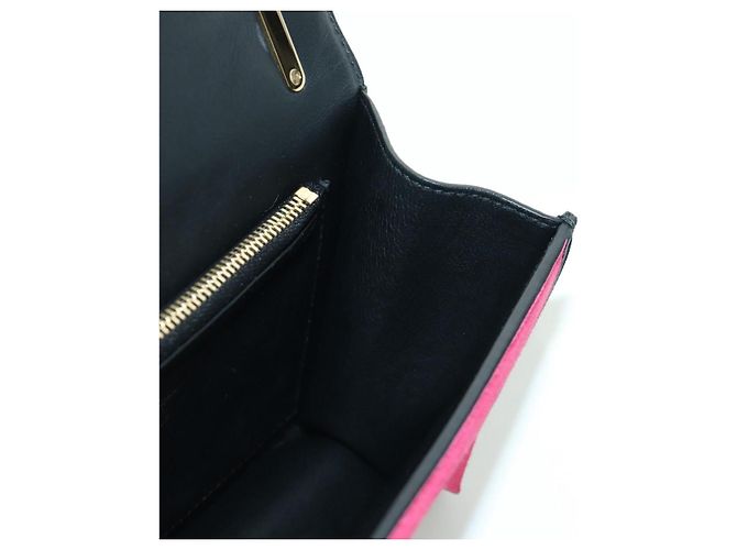 Borsa a Spalla Gancini in Camoscio Nero Rosa Oro Auth ARZ419M di Salvatore Ferragamo D'oro - vista 19