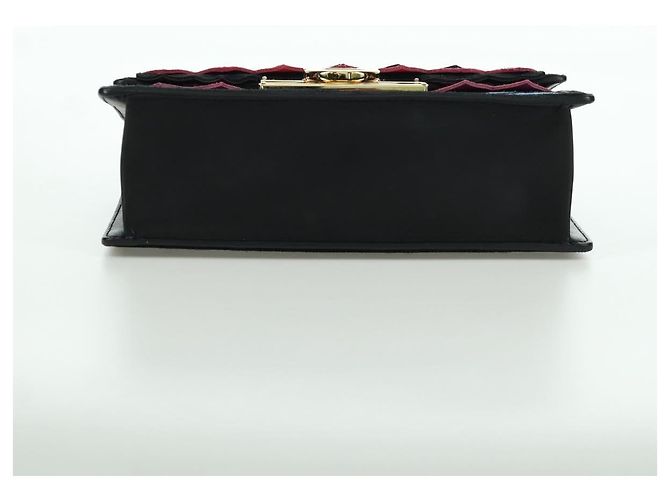 Borsa a Spalla Gancini in Camoscio Nero Rosa Oro Auth ARZ419M di Salvatore Ferragamo D'oro - vista 5