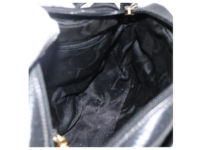 Borsa a Spalla Vala in Pelle Nera e Oro Salvatore Ferragamo Auth BA11345 Nero D'oro - vista 17