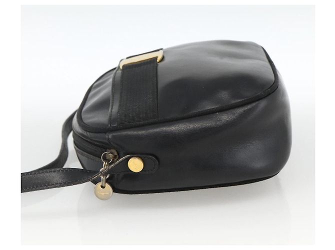 Borsa a Spalla Vala in Pelle Nera e Oro Salvatore Ferragamo Auth BA11345 Nero D'oro - vista 3