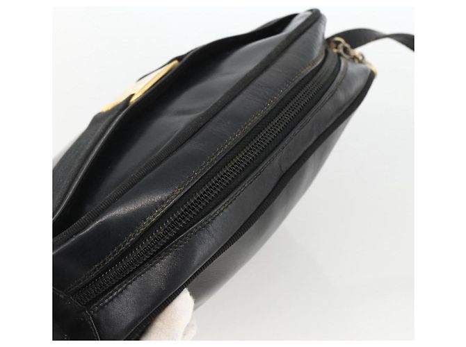 Borsa a Spalla Vala in Pelle Nera e Oro Salvatore Ferragamo Auth BA11345 Nero D'oro - vista 6