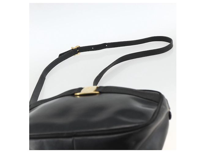 Borsa a Spalla Vala in Pelle Nera e Oro Salvatore Ferragamo Auth BA11345 Nero D'oro - vista 8