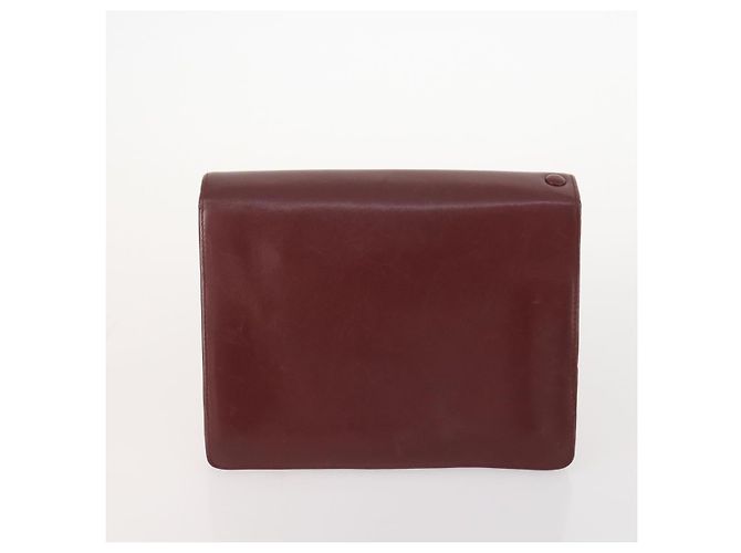 CARTIER Borsa Clutch Must Line in Pelle 2 Pezzi Bordeaux Oro Auth BA10341 D'oro Bordò - vista 3