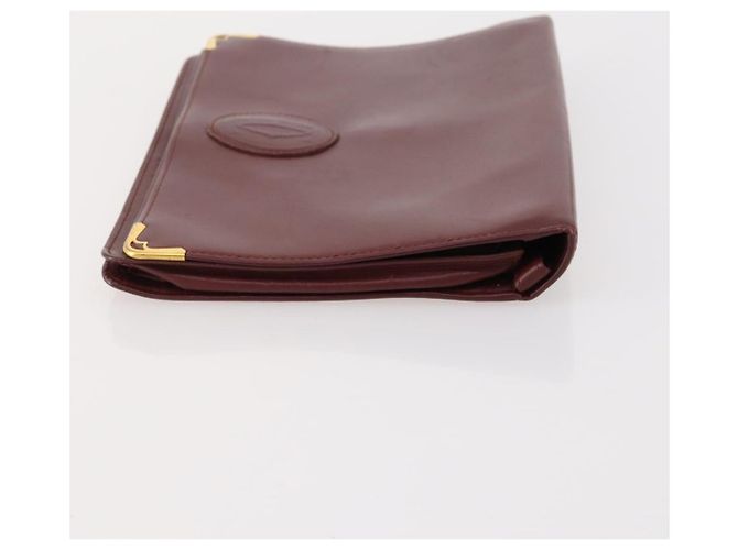 CARTIER Borsa Clutch Must Line in Pelle 2 Pezzi Bordeaux Oro Auth BA10341 D'oro Bordò - vista 4