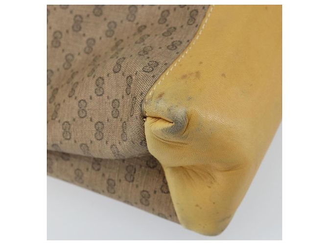 Gucci Borsa a mano Micro GG Supreme in PVC pelle beige oro Auth 173918 D'oro - vista 14