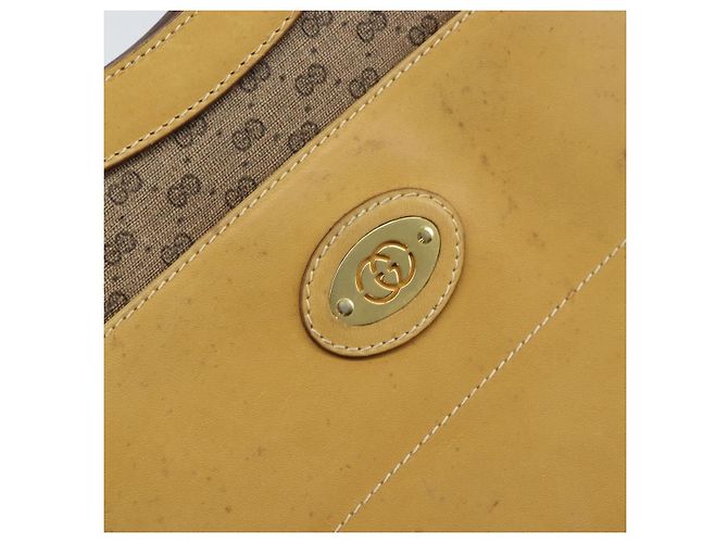 Gucci Borsa a mano Micro GG Supreme in PVC pelle beige oro Auth 173918 D'oro - vista 17