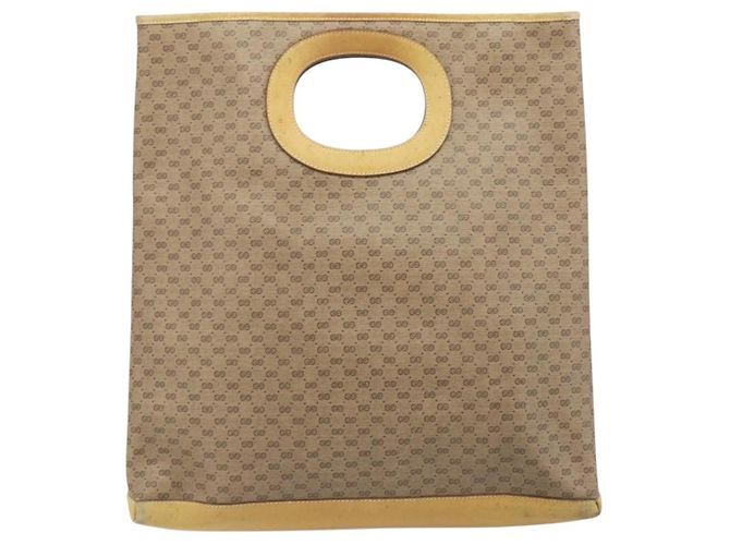 Gucci Borsa a mano Micro GG Supreme in PVC pelle beige oro Auth 173918 D'oro - vista 2