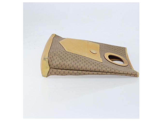 Gucci Borsa a mano Micro GG Supreme in PVC pelle beige oro Auth 173918 D'oro - vista 3