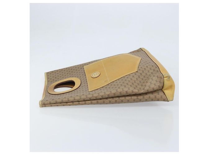 Gucci Borsa a mano Micro GG Supreme in PVC pelle beige oro Auth 173918 D'oro - vista 4