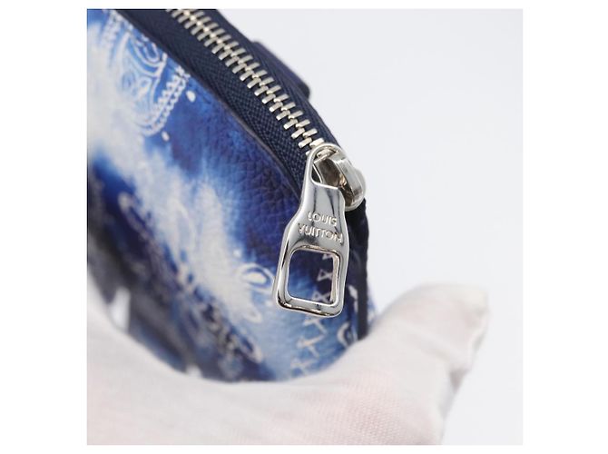 LOUIS VUITTON Bandana Monogram Pouch HIGH 5 Bianco Blu M81410 LV Auth ARZ477SAM - vista 10