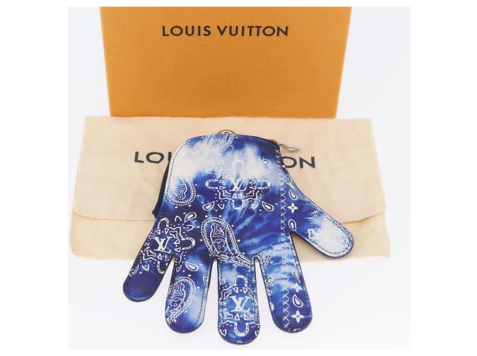 LOUIS VUITTON Bandana Monogram Pouch HIGH 5 Bianco Blu M81410 LV Auth ARZ477SAM - vista 12
