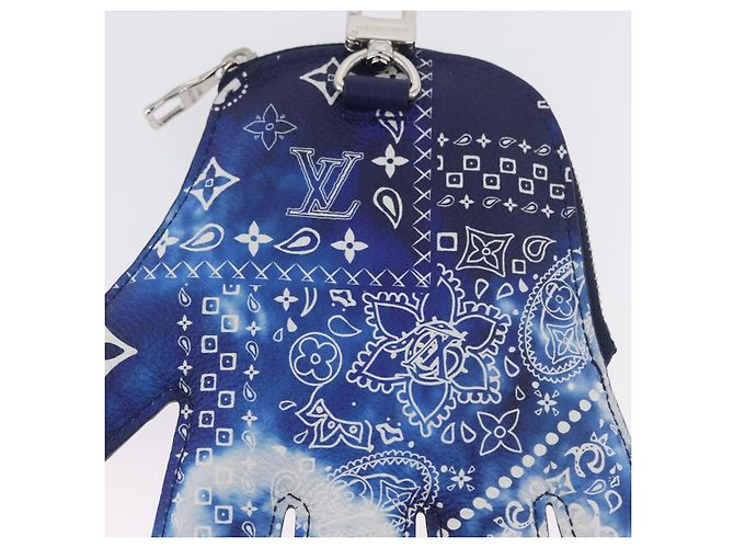 LOUIS VUITTON Bandana Monogram Pouch HIGH 5 Bianco Blu M81410 LV Auth ARZ477SAM - vista 17