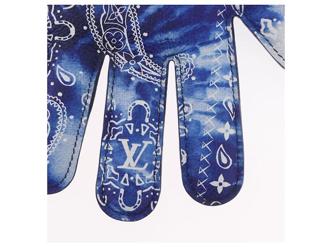 LOUIS VUITTON Bandana Monogram Pouch HIGH 5 Bianco Blu M81410 LV Auth ARZ477SAM - vista 3
