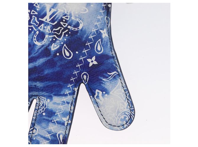 LOUIS VUITTON Bandana Monogram Pouch HIGH 5 Bianco Blu M81410 LV Auth ARZ477SAM - vista 4