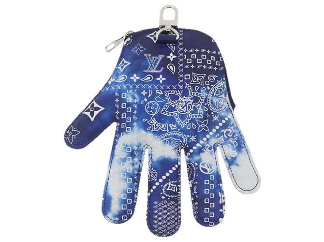 LOUIS VUITTON Bandana Monogram Pouch HIGH 5 Bianco Blu M81410 LV Auth ARZ477SAM - vista 7