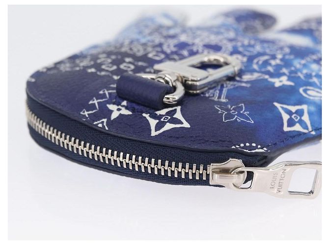 LOUIS VUITTON Bandana Monogram Pouch HIGH 5 Bianco Blu M81410 LV Auth ARZ477SAM - vista 9