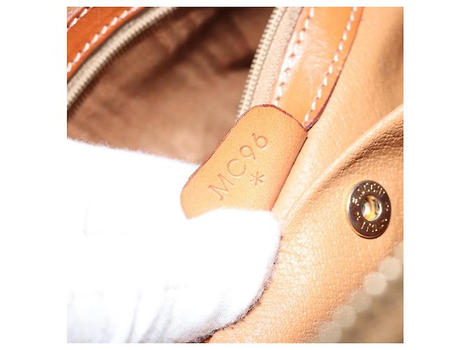 Céline Borsa a mano in tela Macadam CELINE in pelle PVC 2 in 1 marrone oro Auth 171116 D'oro - vista 12