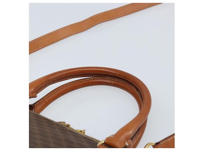 Céline Borsa a mano in tela Macadam CELINE in pelle PVC 2 in 1 marrone oro Auth 171116 D'oro - vista 14