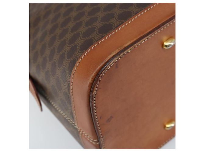 Céline Borsa a mano in tela Macadam CELINE in pelle PVC 2 in 1 marrone oro Auth 171116 D'oro - vista 16