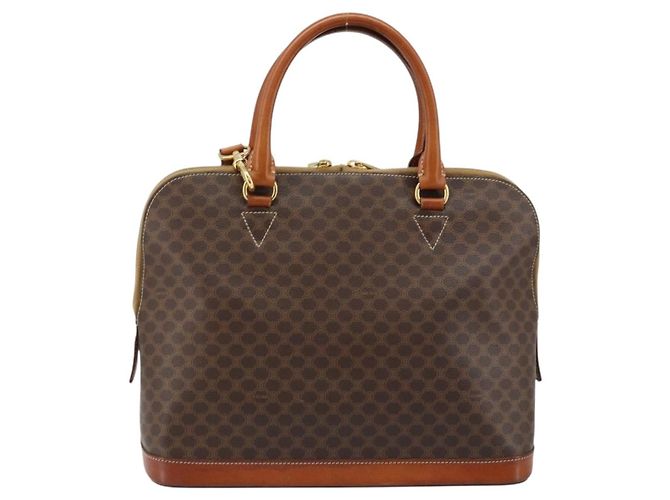 Céline Borsa a mano in tela Macadam CELINE in pelle PVC 2 in 1 marrone oro Auth 171116 D'oro - vista 2