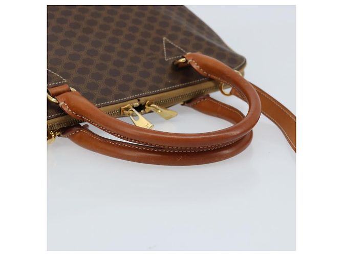 Céline Borsa a mano in tela Macadam CELINE in pelle PVC 2 in 1 marrone oro Auth 171116 D'oro - vista 7